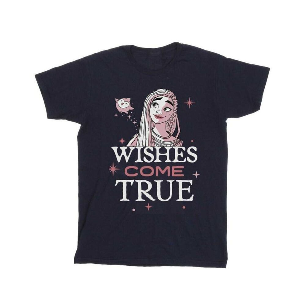 Wish Girls Wishes Come True Cotton T-Shirt / Navy Blue